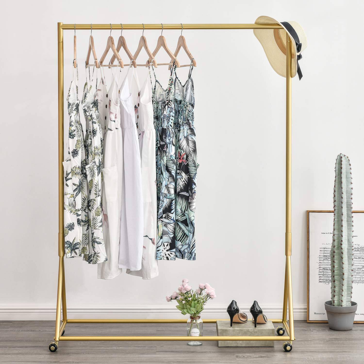 Front. Refined Abode Design - Industrial Pipe Clothing Rack Wall Mounted Clothes Racks With Double Hanging Rods For Closet Storage() - 47"L.