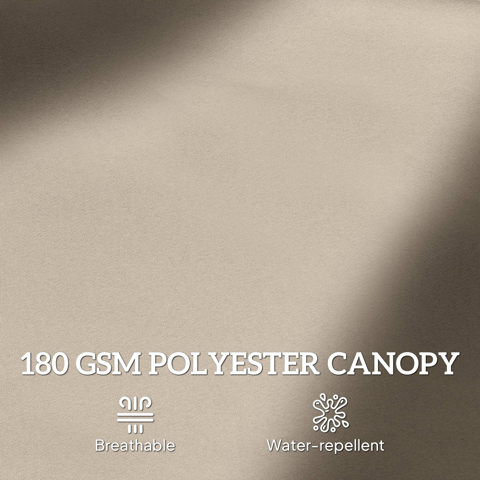 180 GSM POLYESTER CANOPY  
Breathable  
Water-repellent