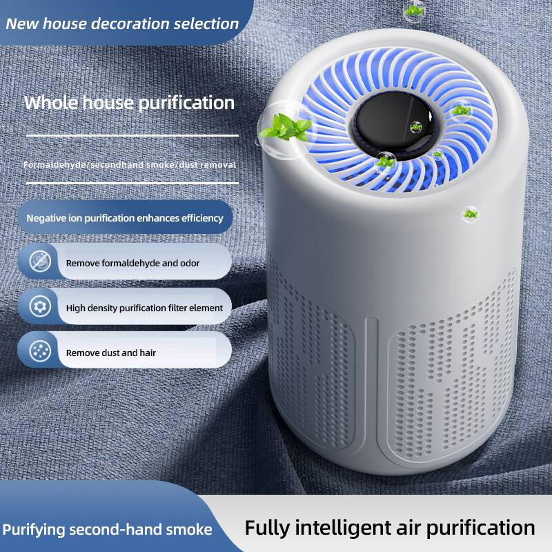 New house decoration selection

Whole house purification  
- Formaldehyde/secondhand smoke/dust removal  
- Negative ion purification enhances efficiency  
- Remove formaldehyde and odor  
- High density purification filter element  
- Remove dust and hair  

Purifying second-hand smoke  

Fully intelligent air purification