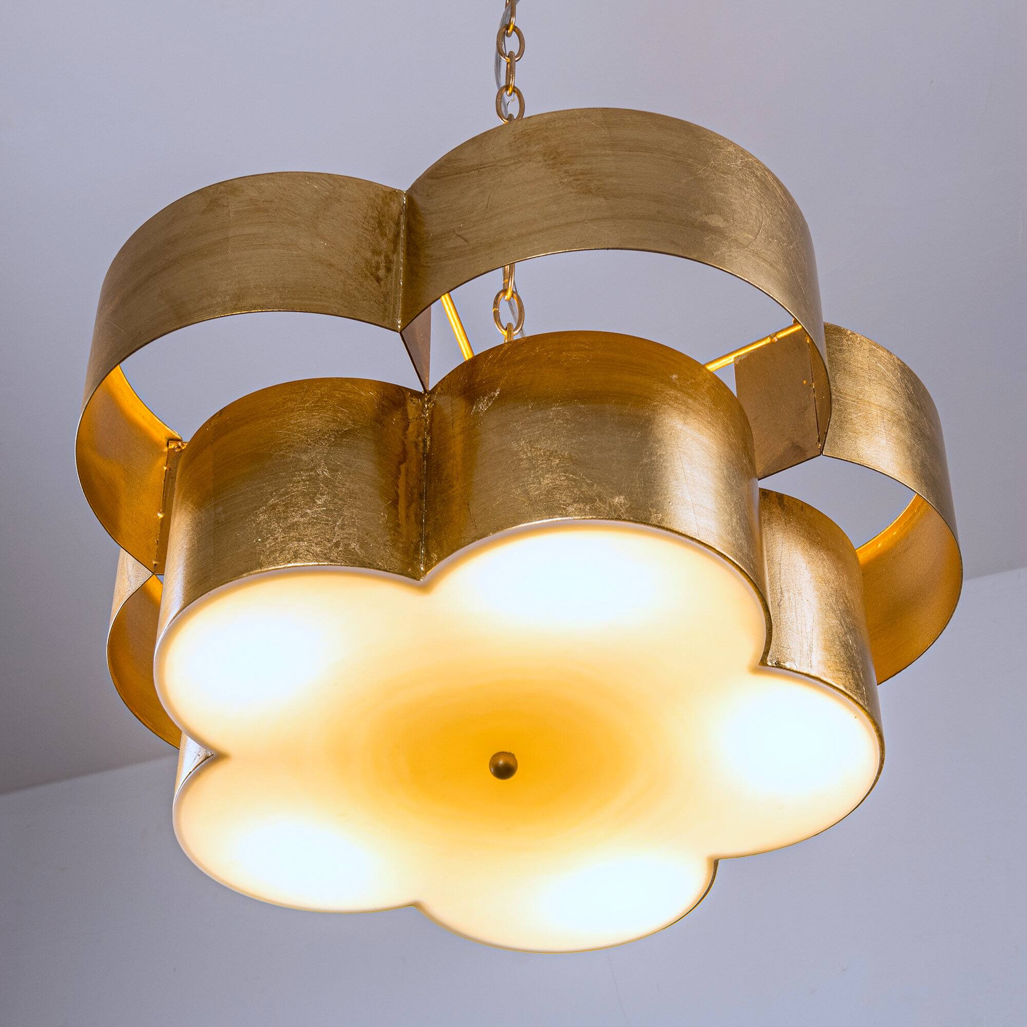 Alt View 5. Parrot Uncle - 19.7 in. 5-Light Brushed Gold Modern Flower Shape Chandelier - Gold.