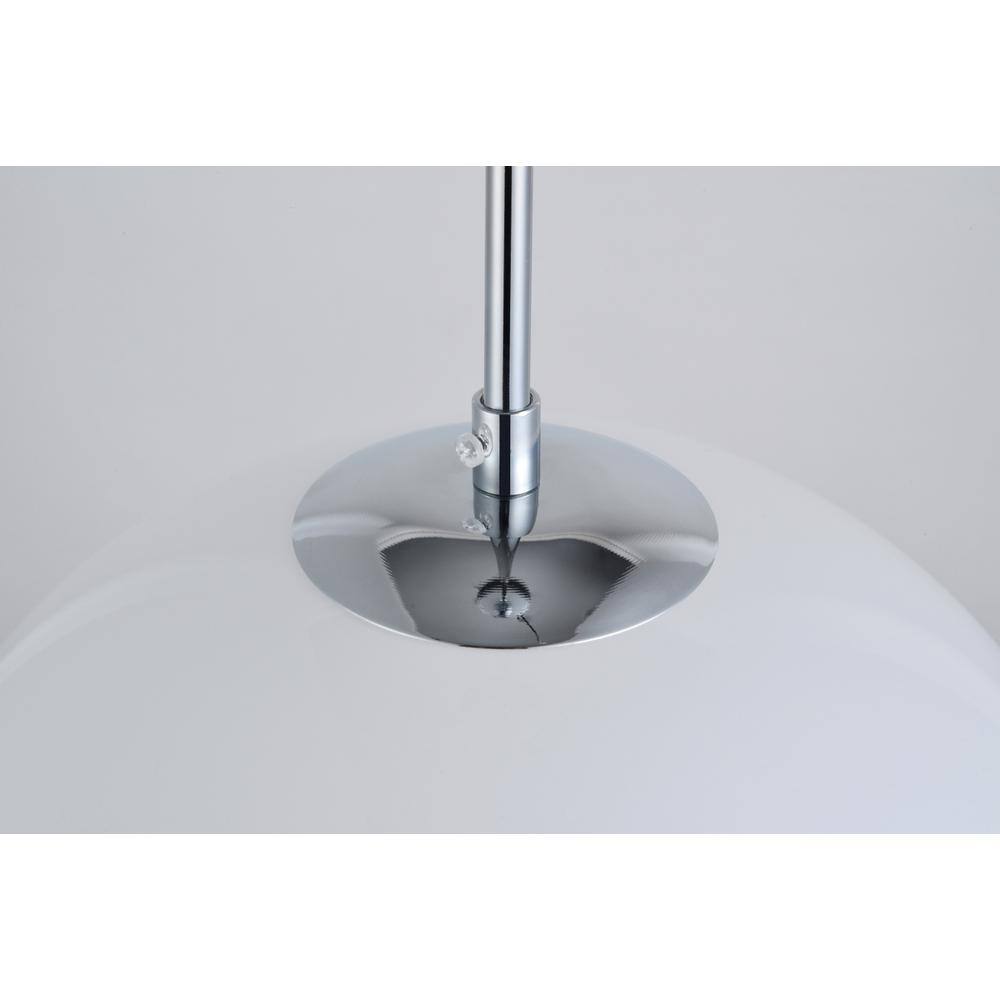 Left. Living District - Baxter 1 Light Chrome Pendant With Frosted White Glass - Chrome And Frosted White.
