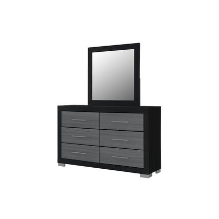 Front. Global Furniture USA - Emma Black/Grey Mirror - Black,Grey.