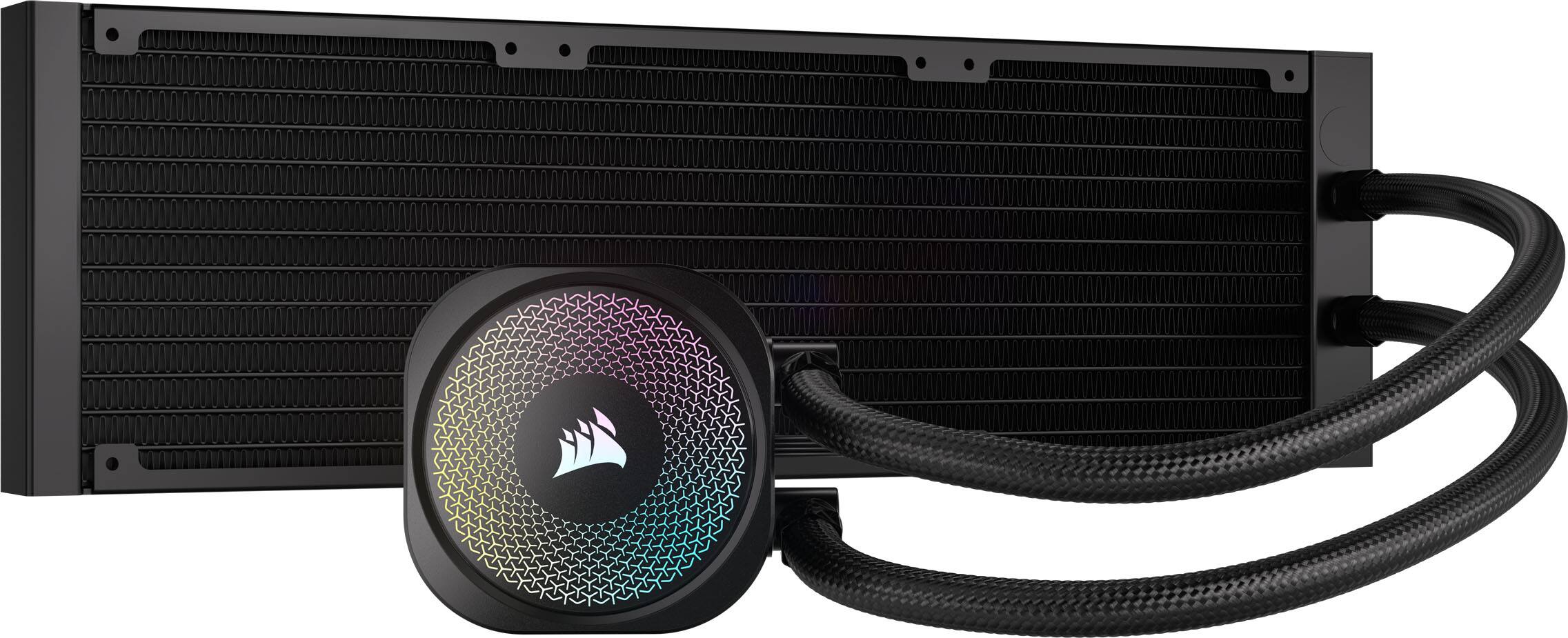 Alt View 17. CORSAIR - NAUTILUS 360 ARGB Liquid CPU Cooler with RS120 ARGB Fans - Black.