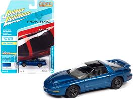 Johnny Lightning - 1996 Pontiac Firebird Trans Am T/A WS6 Medium Cloisonne Blue Metallic Black Top 1/64 Diecast Classic Gold 7418 pcs - Blue Metallic With Black
