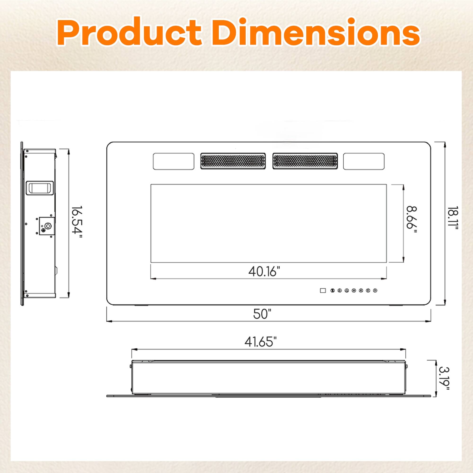 Product Dimensions
16.54"
40.16"
8.66"
18.11"
50"
41.65"
3.19"