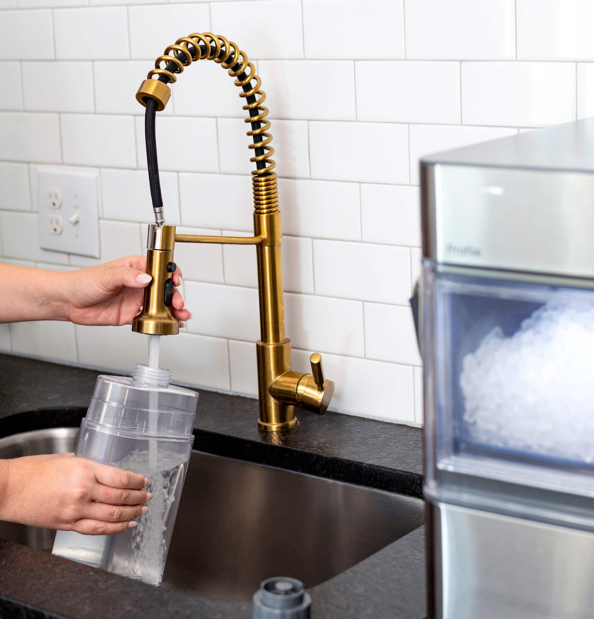 Alt View 35. GE Profile - Opal 2.0 Ultra Nugget Ice Maker with Side Tank and Scale Inhibiting Filter - Stainless Steel.