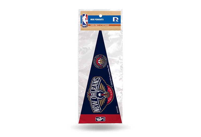 MINI PENNANTS  
Includes Eight 6" x 9" Full Pennants  

NEW ORLEANS  
PELICANS  

NBA 2016  
RICO INC. Properties, NBA  

RICO INC.