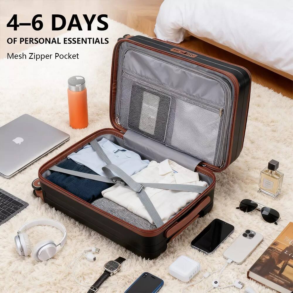 4-6 DAYS OF PERSONAL ESSENTIALS  
Mesh Zipper Pocket