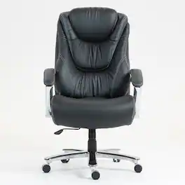 PexFix - Big and Tall Executive Office Chair, 400 lb. Capacity with S-Curve Lumbar Support for Desk Work - Black