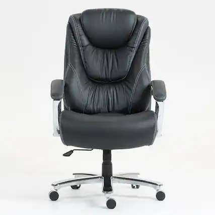 Front. PexFix - Big and Tall Executive Office Chair, 400 lb. Capacity with S-Curve Lumbar Support for Desk Work - Black.