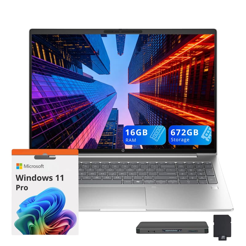 HP - ProBook 4 G1a 16" WUXGA Laptop,Ryzen 5 230,16GB RAM,512GB SSD+160GB Dock Set,Backlit KB,Fingerprint,Win 11Pro - Silver