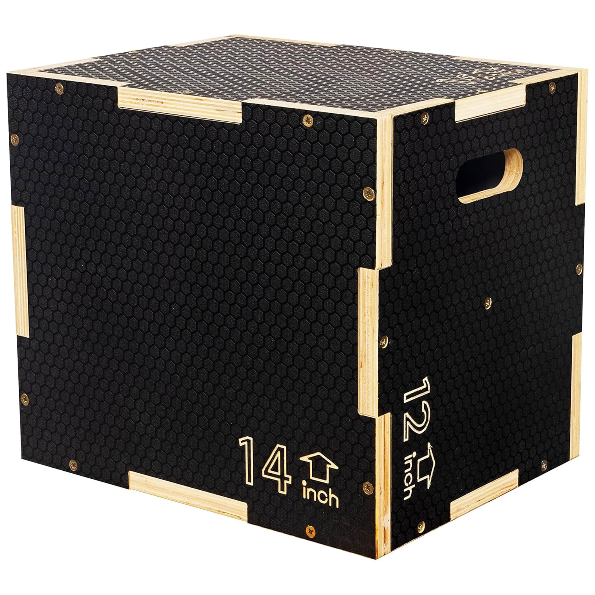 "Fitvids - 16"" x 14"" x 12"" Wooden Plyometric Box Non-Slip Jump Platform - Black" price history on PriceWatchPro