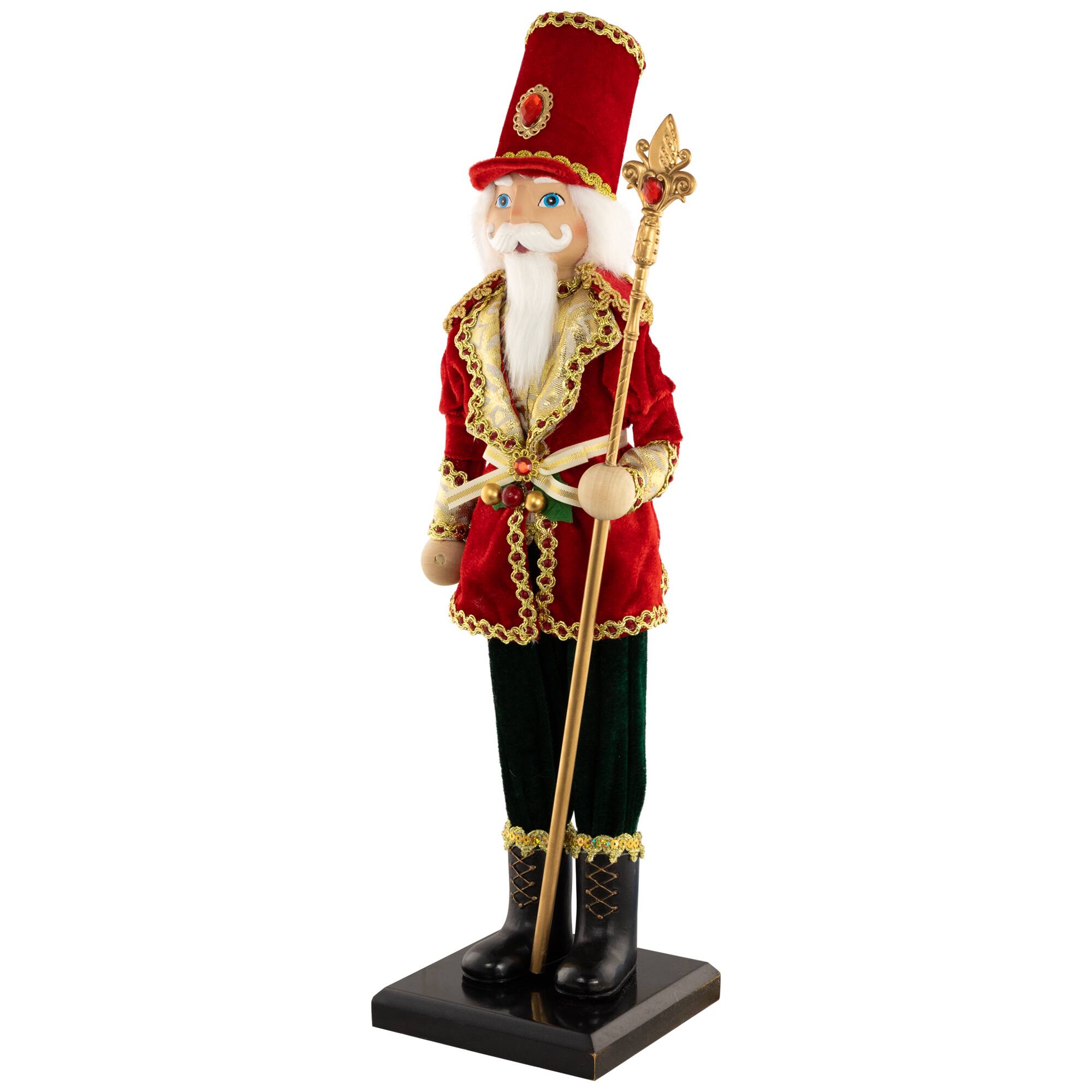 Alt View 3. Northlight - Jeweled Nutcracker with Scepter Christmas Figure - 22" - Red.