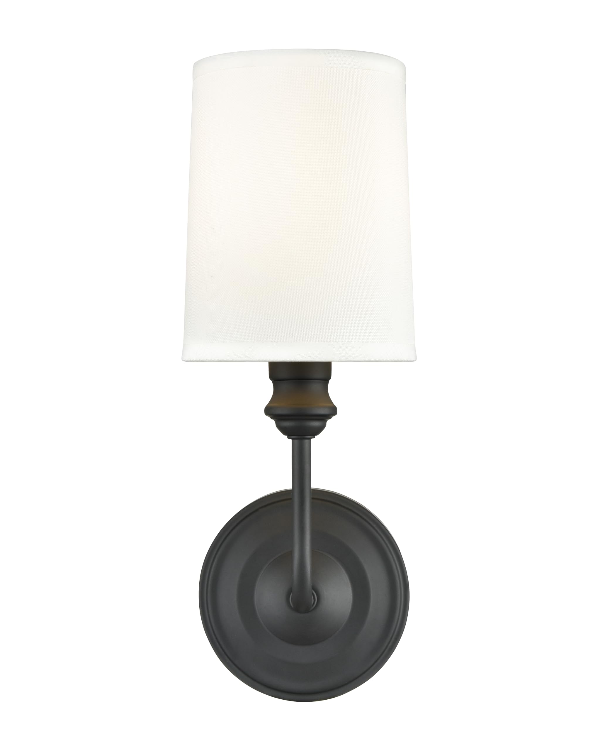 Front. HM 1810 - Leena Collection pn Indoor Light Vanity In Polished Nickel With Shade Elegant And Versatile Design For Any - Matte Black 1 Light Wall Sconce.