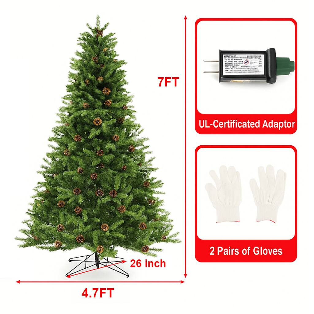 7FT  
4.7FT  
26 inch  
UL-Certified Adaptor  
2 Pairs of Gloves