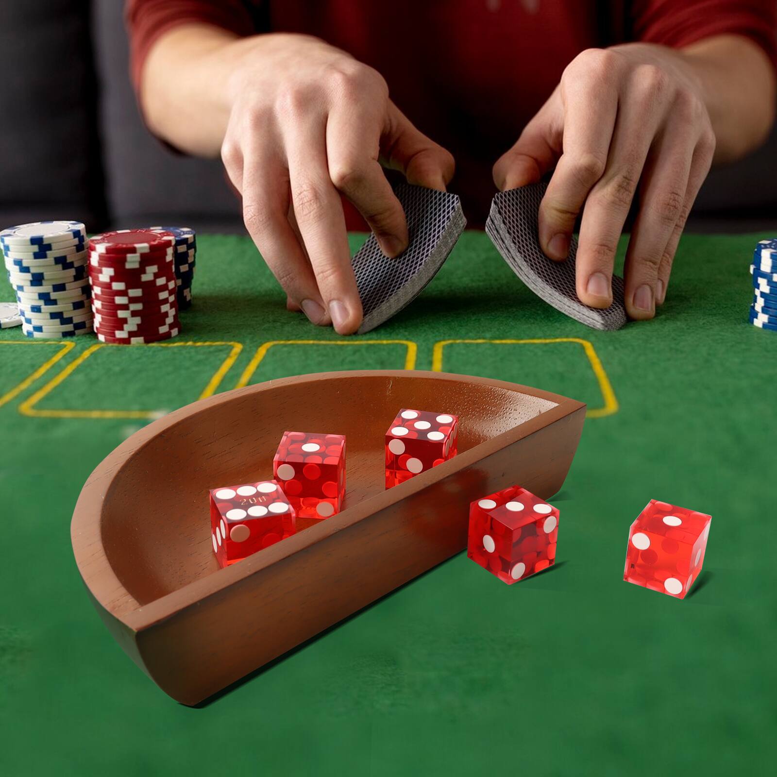 Alt View 2. GSE Games & Sports Expert - Solid Wood Craps Dice Boat, Casino Dice Storage Boat for Craps Dice Game.