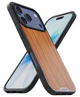 Smartish - iPhone 17 Pro MagSafe Case - Gripmunk Protective Slim Grip Magnetic Cover - Walnut Woods
