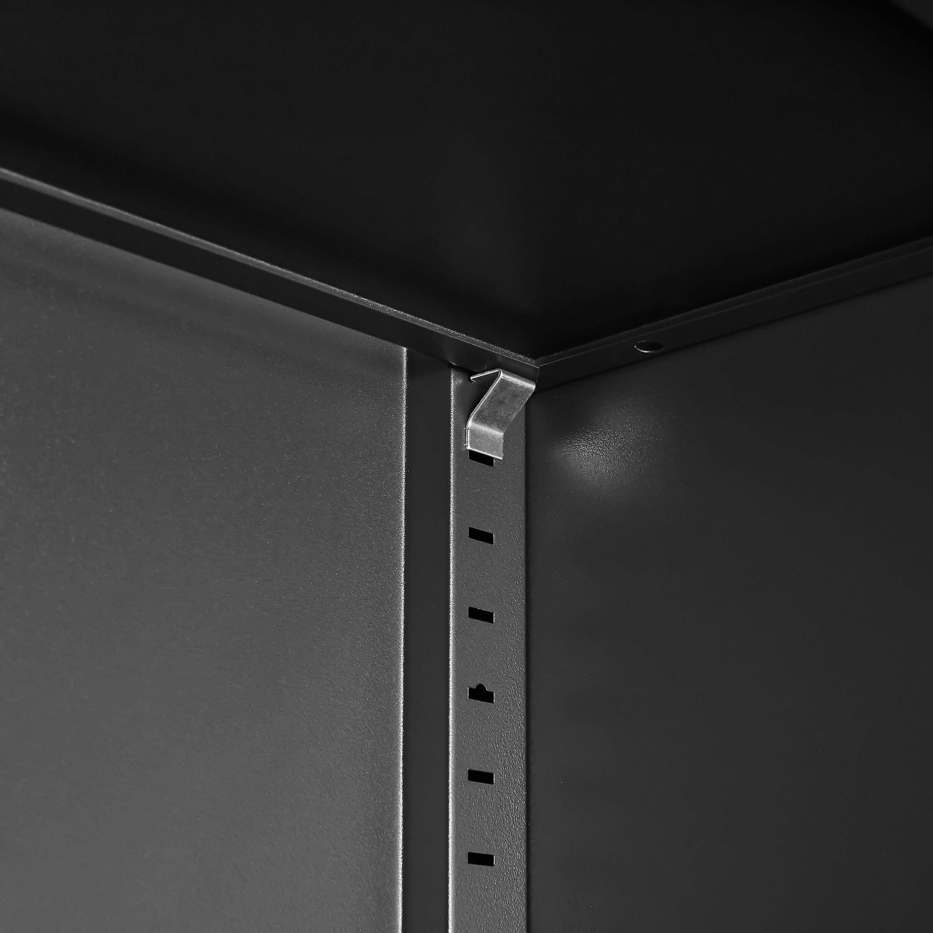 Alt View 8. GOODSILO - Large 2-Door File Storage Cabinet with Lock and Adjustable Shelves for Office Organization and Document Management - Black.