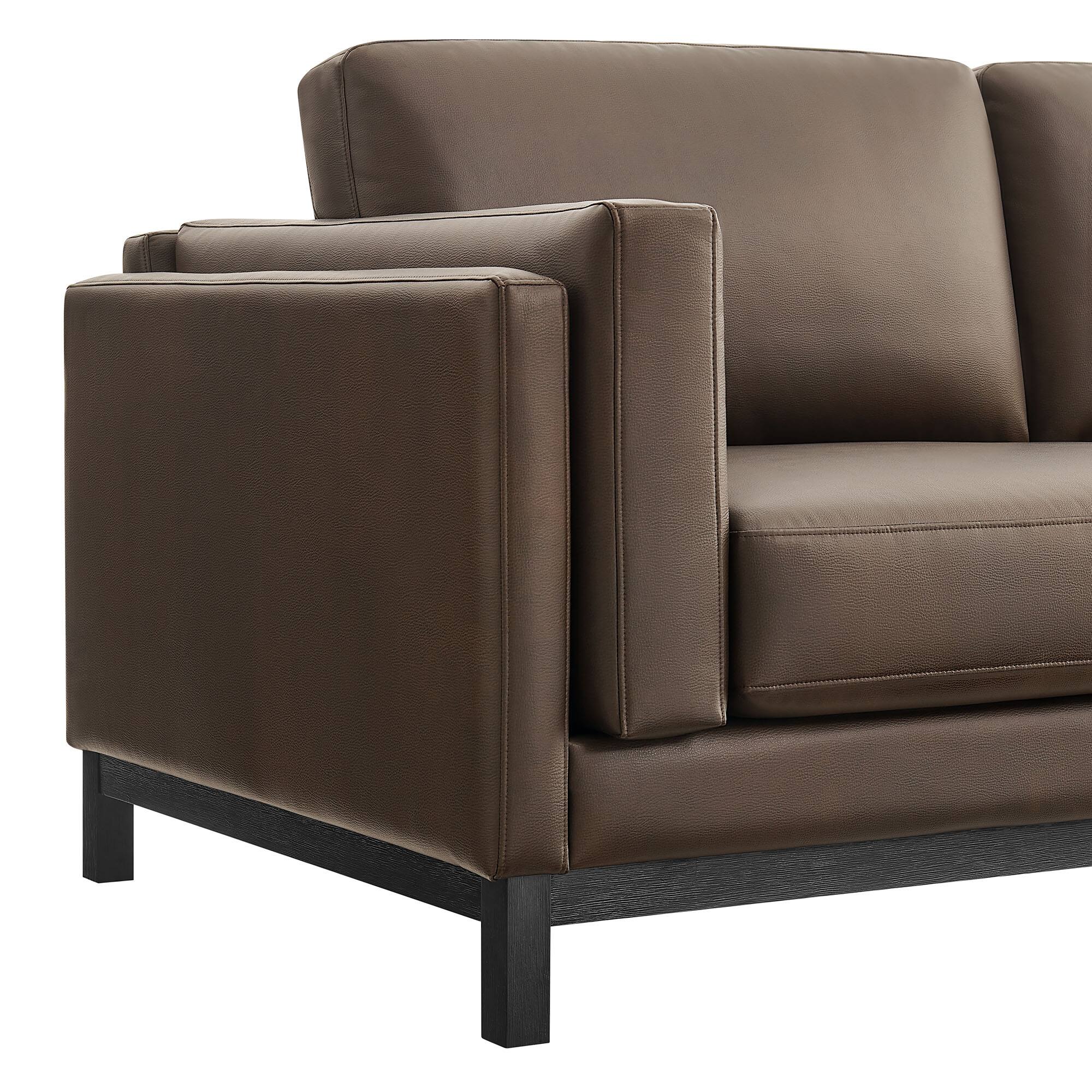 Alt View 6. Modway - Roscoe 63 inch Vegan Leather Loveseat by Modway - Espresso.