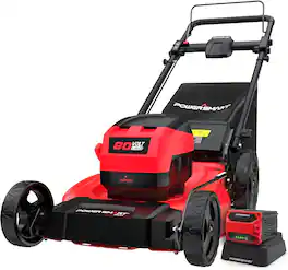 POWERSMART - 3-in-1 80V 21" Cordless Lawn Mower Battery Lawn Mower with 6.0Ah Battery and Charger, Brushless Motor - Red