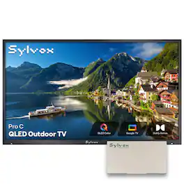 Sylvox - 43" Class Pro Q Series Partial Sun Smart Outdoor TV, 1000 Nit 4K UHD QLED Google TV, IP55 Waterproof (2025)