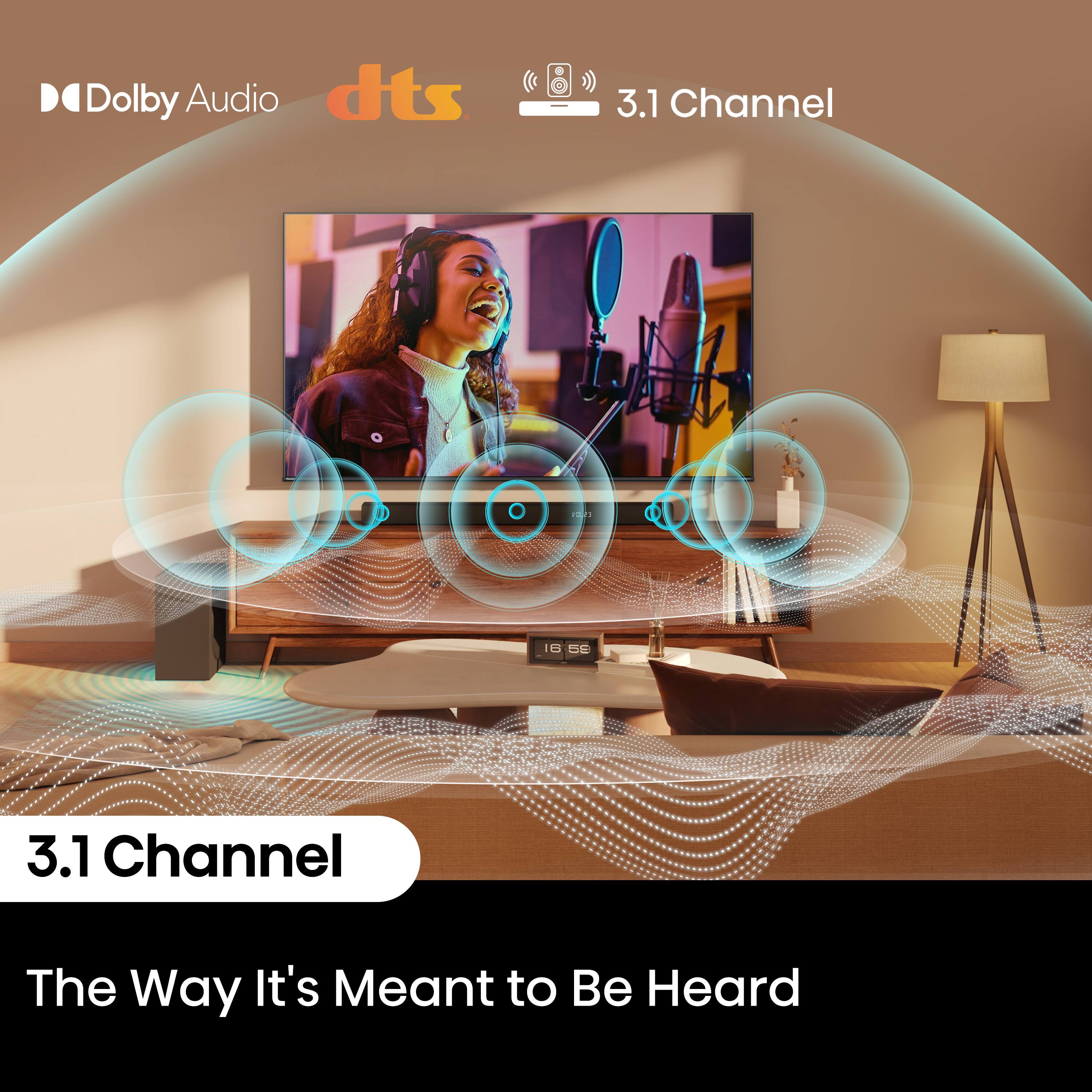 The Way It's Meant to Be Heard 3.1 Channel Dolby Audio dts