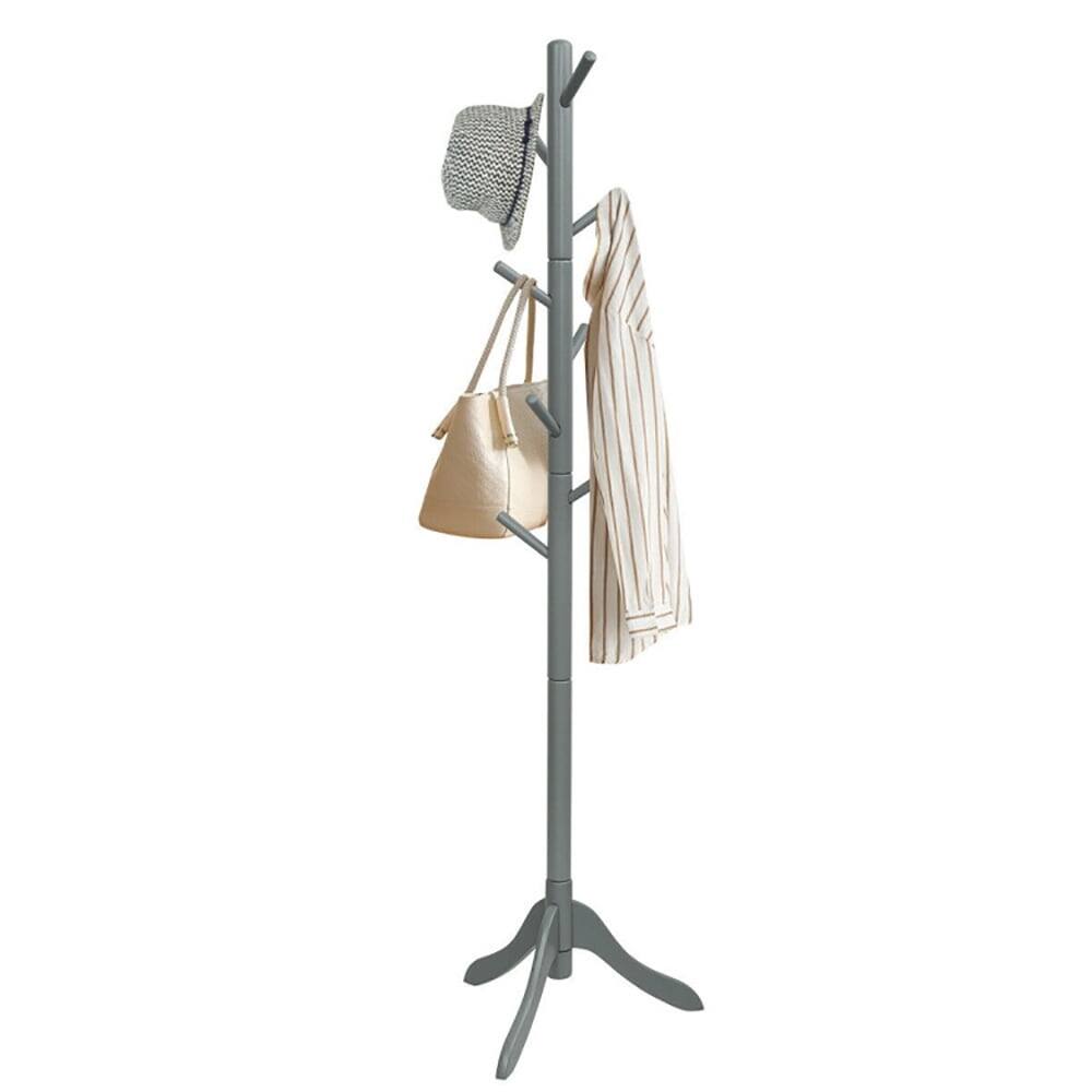 Alt View 5. Kadyn - Adjustable Wooden Tree Coat Rack with 8 Hooks-Gray, Tree Shaped Coat and Hat Hanger, Coat Racks for Foyer and Office - Gray.