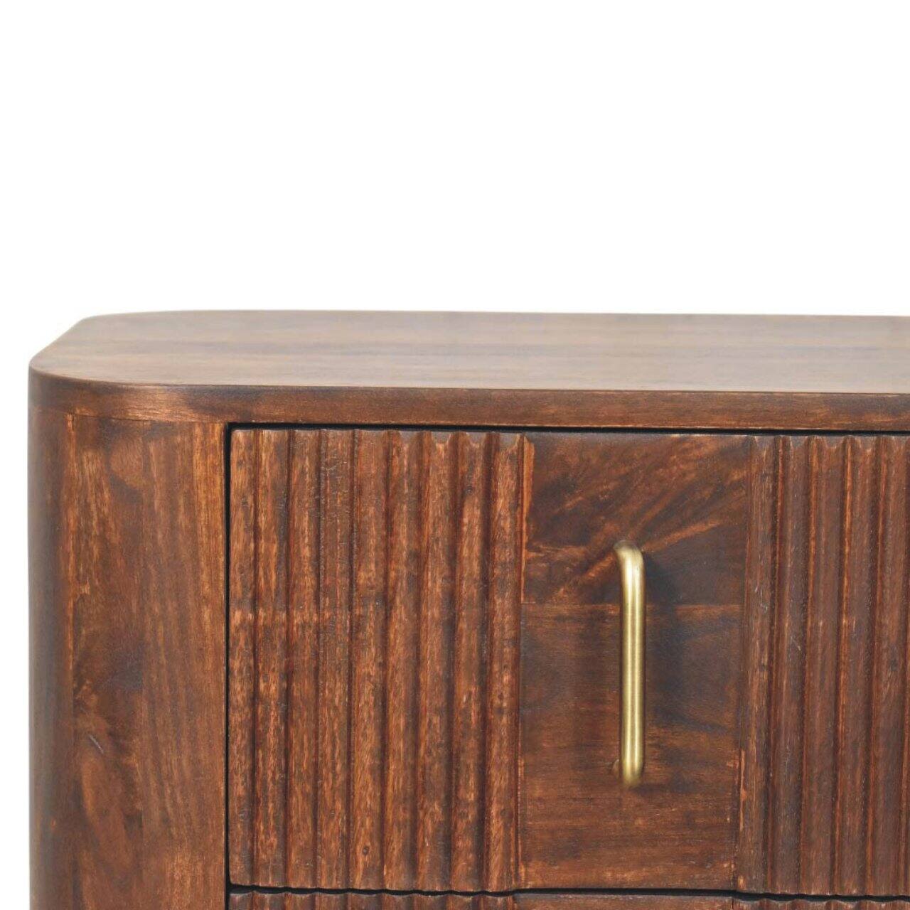 Alt View 5. Artisan Furniture - Artisan Furniture Solid Wood Marlowe Fluted Nightstand - Brown.