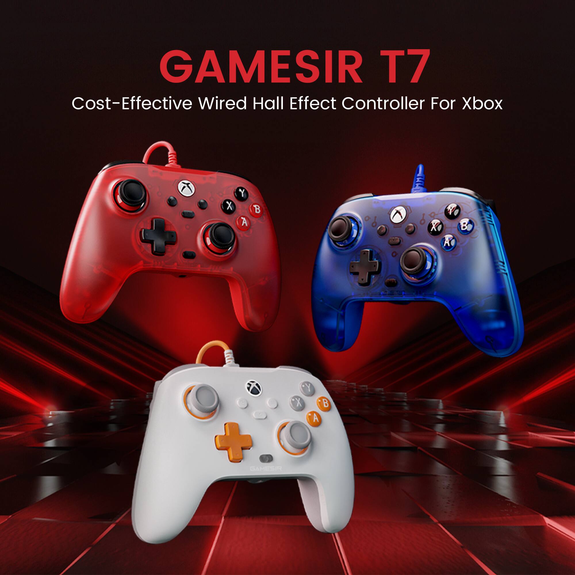 GAMESIR T7 Cost-Effective Wired Hall Effect Controller For Xbox + X Y A B + 6 X A a Y X B 5 A + GAMESIR T7