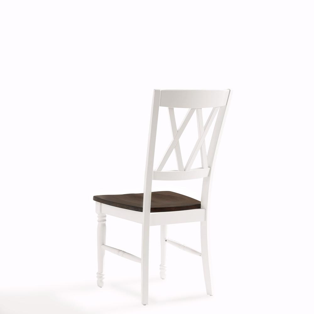 Angle. Crosley Furniture - Shelby 2-Piece Dining Chair Set - 2 Chairs - Distressed White.