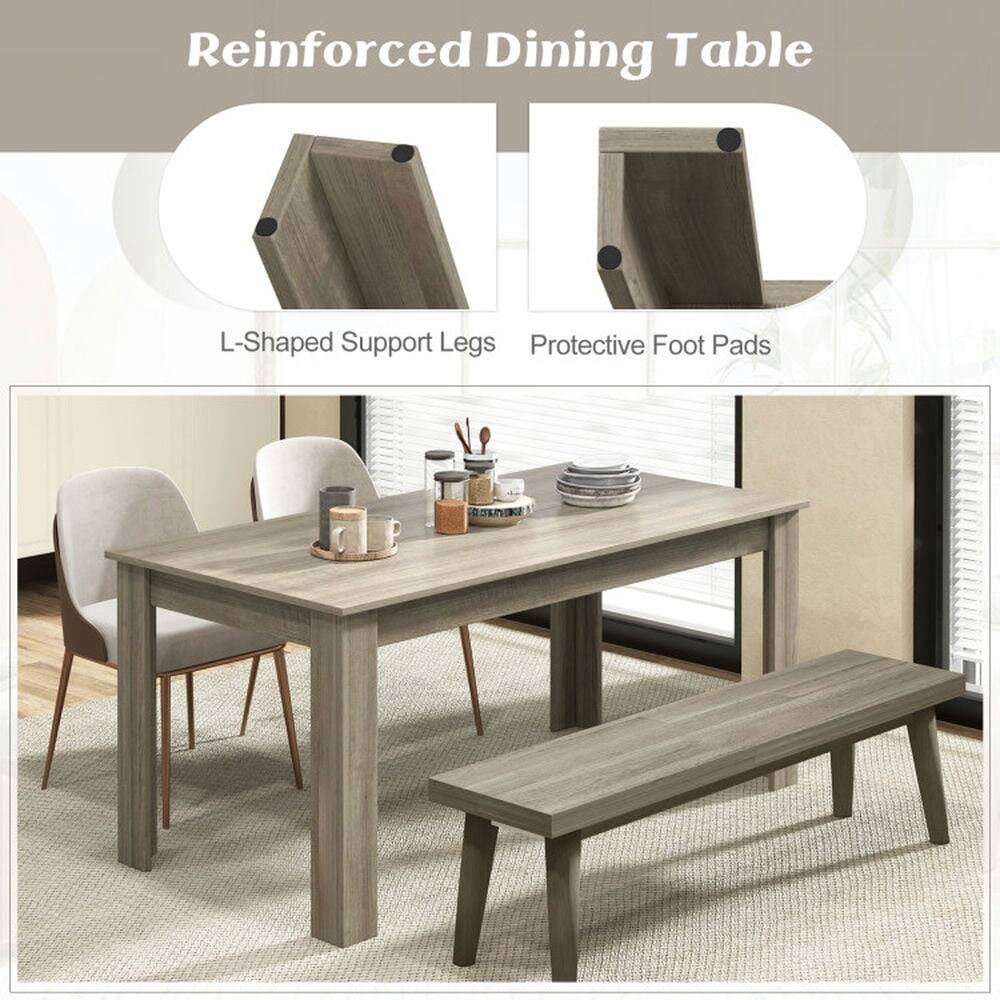 Reinforced Dining Table  
L-Shaped Support Legs  
Protective Foot Pads