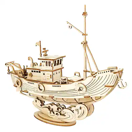 Front. 3D Puzzle - DIY 3D Puzzle - Fishing Ship - 104pcs.