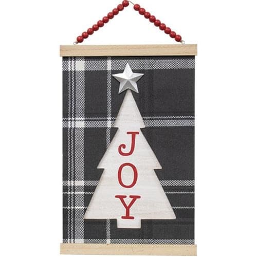 BreeBe - *Joy Christmas Tree Scroll Plaque - Multi