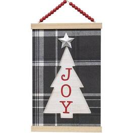 BreeBe - *Joy Christmas Tree Scroll Plaque - Multi