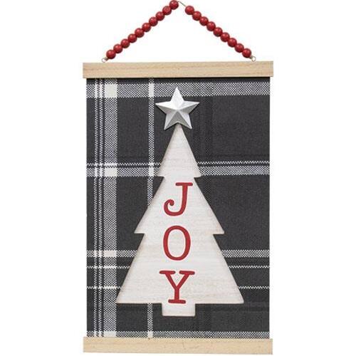 Front. BreeBe - *Joy Christmas Tree Scroll Plaque - Multi.