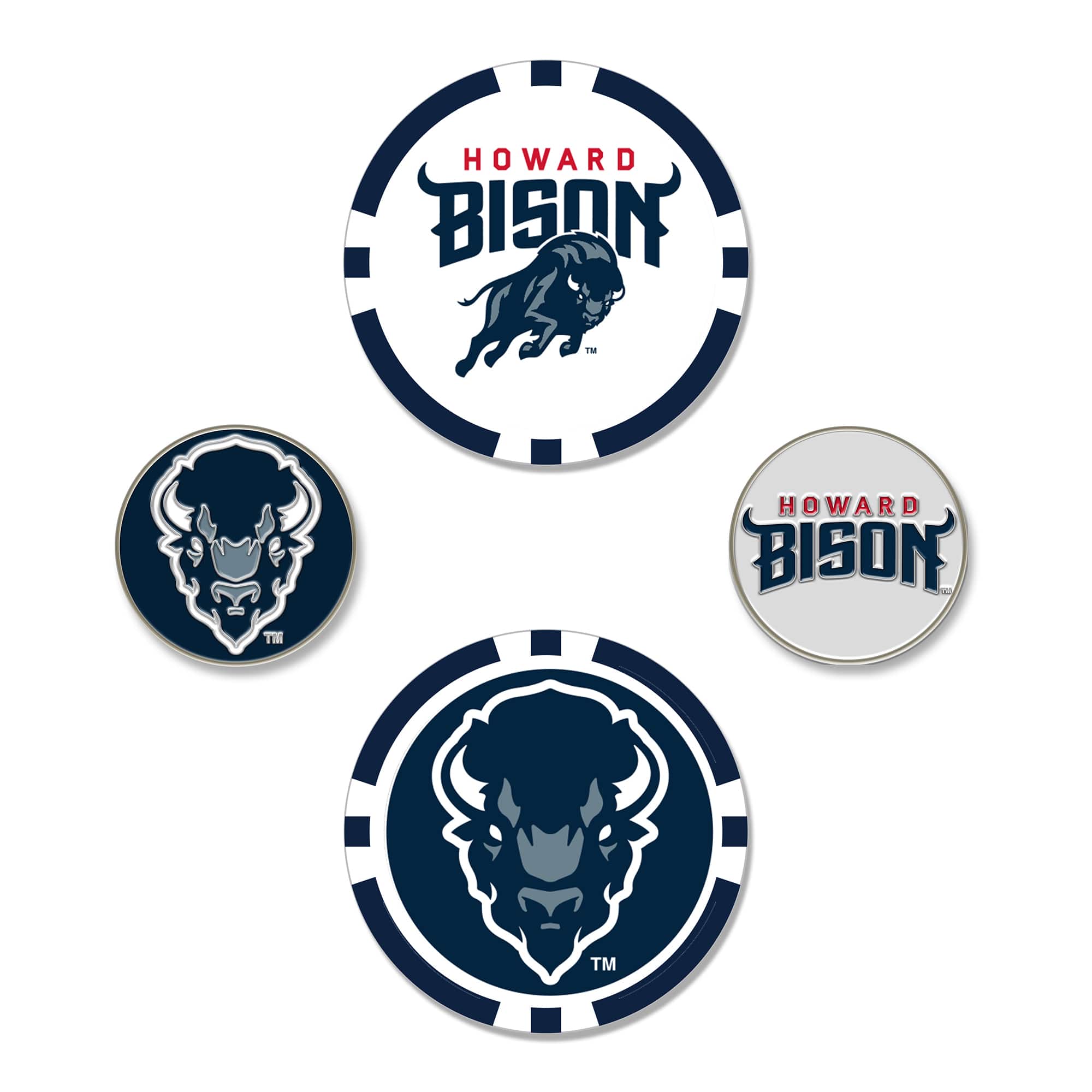 WinCraft - Howard Bison Logo 4-Pack Ball Marker Set - Multicolor