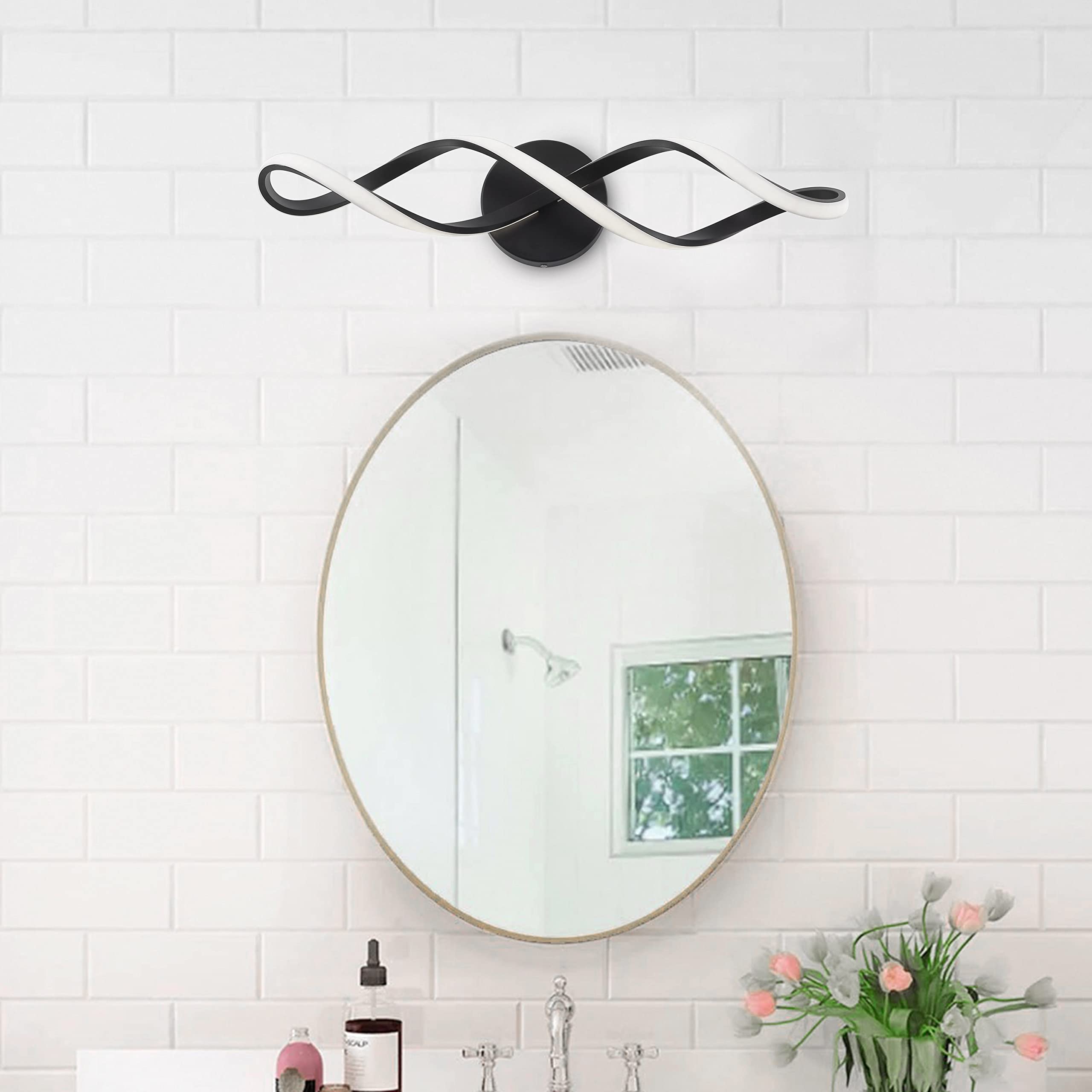 Left. HM 1810 - Led Vanity Lights Cool k Dimmable Bathroom Bedroom Light Fixtures Modern For Mirror - Gold.