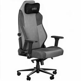 OTO - Ergonomic Gaming Chair, Cat Scratch Proof Fabric, 4D Lumbar & Armrests, 141° Recline, 300 lbs Cap, Silent Casters - Gray