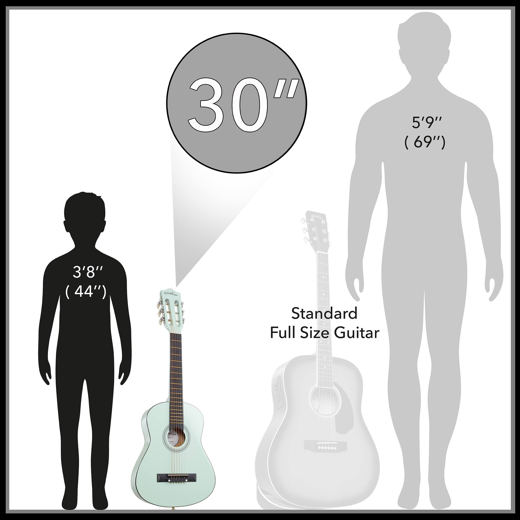 30"  
5'9" (69")  
3'8" (44")  
Standard Full Size Guitar