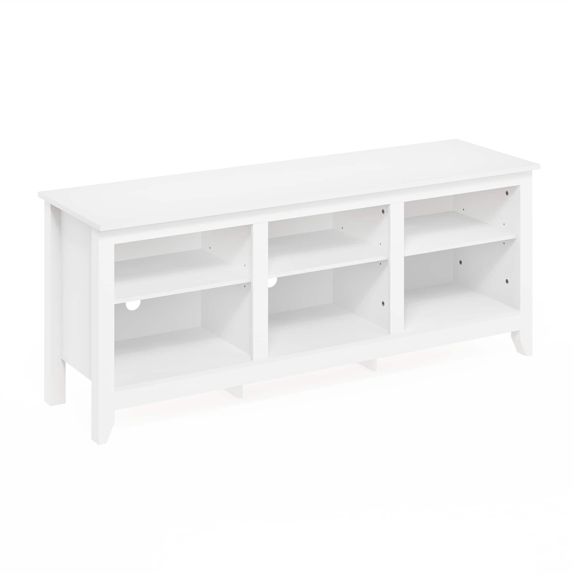 Furinno - Jensen TV Entertainment Center for TV up to 65 Inch - Solid White