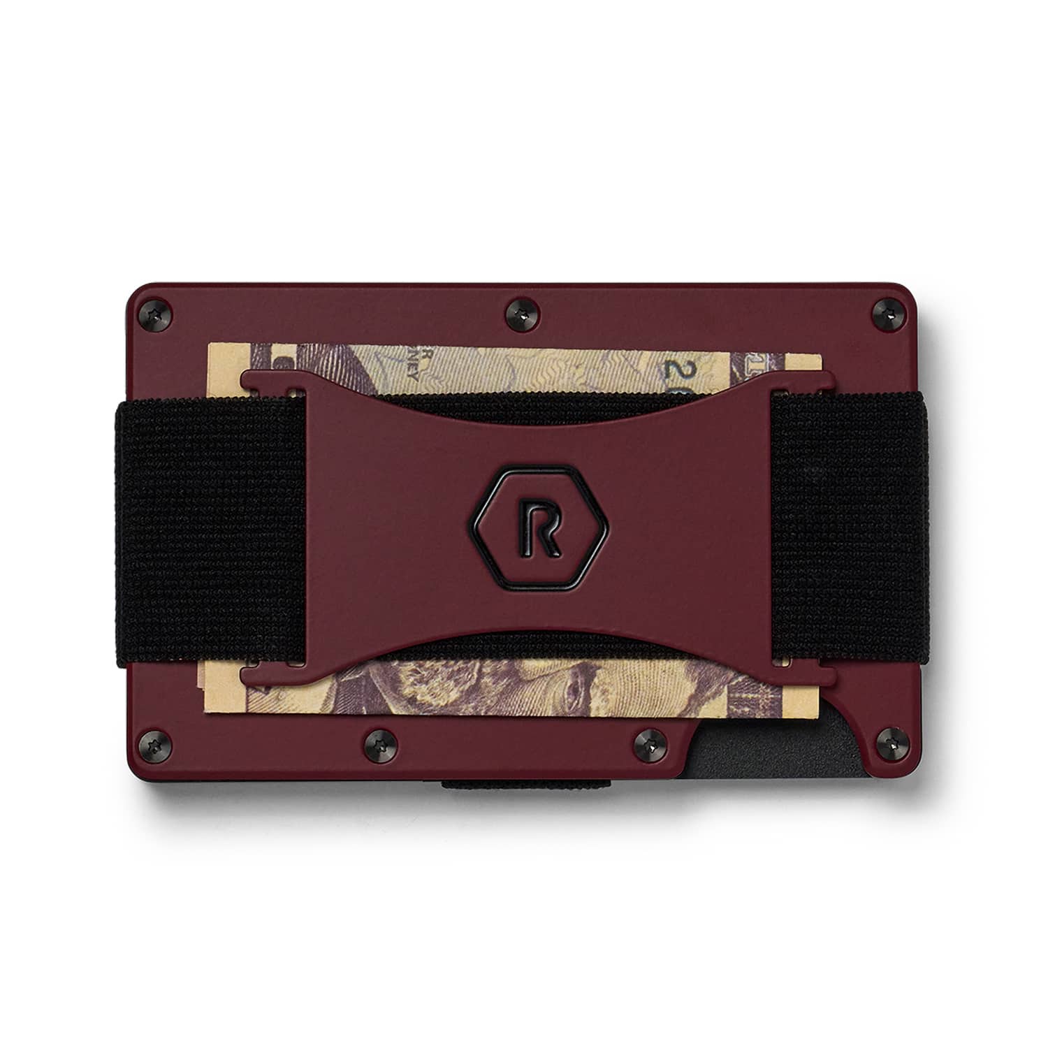 Left. The Ridge Wallet - CASH STRAP - Black Cherry.