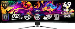MSI - MPG 491CQPX QD-OLED 49" 5120x1440 (DQHD) Curved OLED Quantum Dot Monitor 240Hz 0.03ms(GTG) HDR400 Type-C Display HDMI - Black - Front_Zoom
