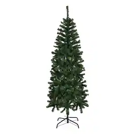 Winado - 6FT Christmas Pencil Tree Pre Lit with Lights, Realistic Slim Tree for Indoor Home Office Party Holiday Decorations - Green