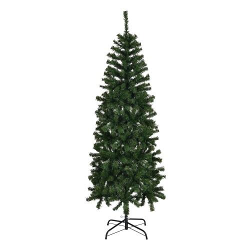Front. Winado - 6FT Christmas Pencil Tree Pre Lit with Lights, Realistic Slim Tree for Indoor Home Office Party Holiday Decorations - Green.