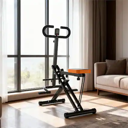 Front. PexFix - Foldable Squat Machine for Glutes, Home Butt & Thigh Workout with Resistance Bands - Black.
