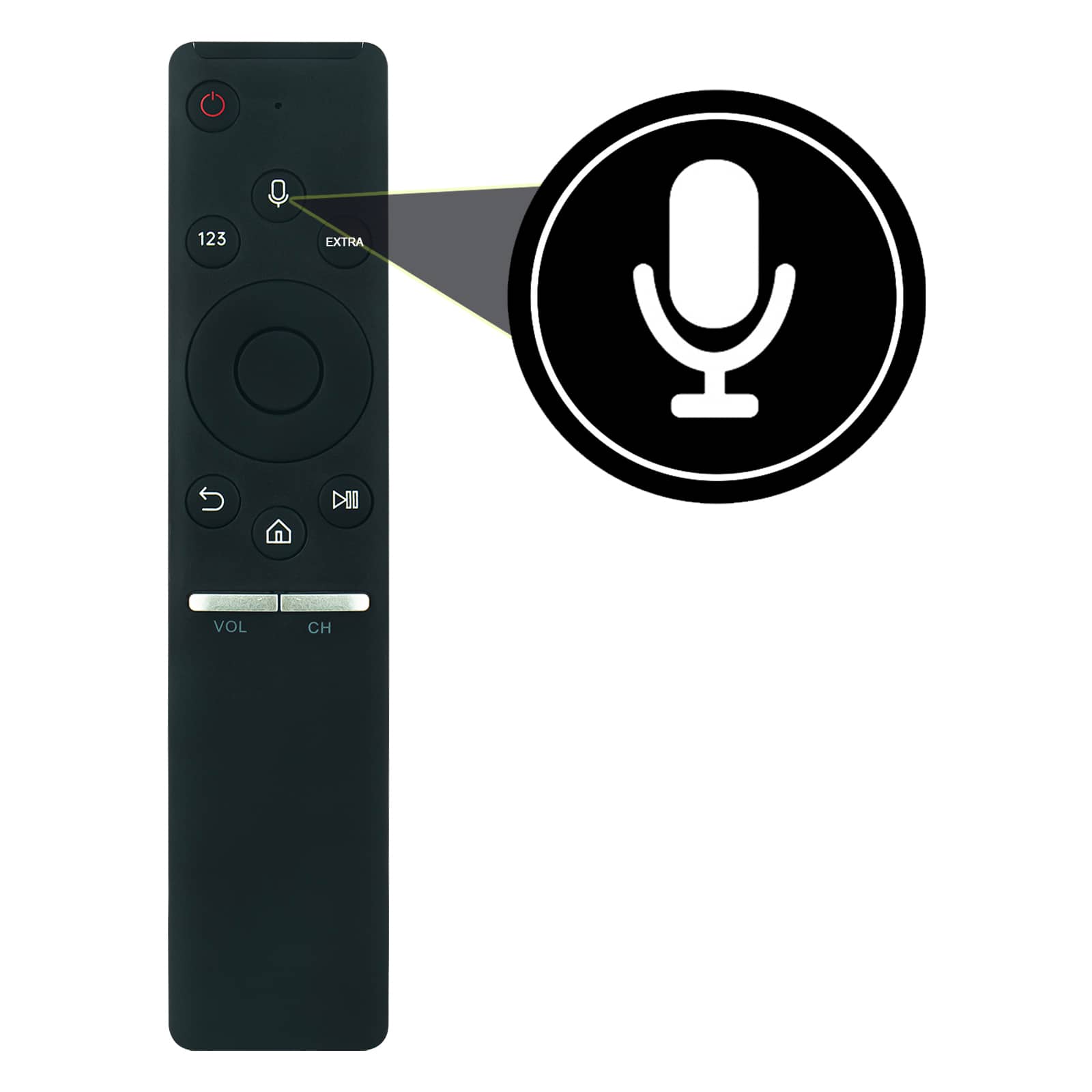 ZdalaMit - 2 in1 BN59-01241A BN59-01242A Replacement Voice Remote Control fit for Samsung TV UN49KS8000FXZA UN49KS8500F - Black