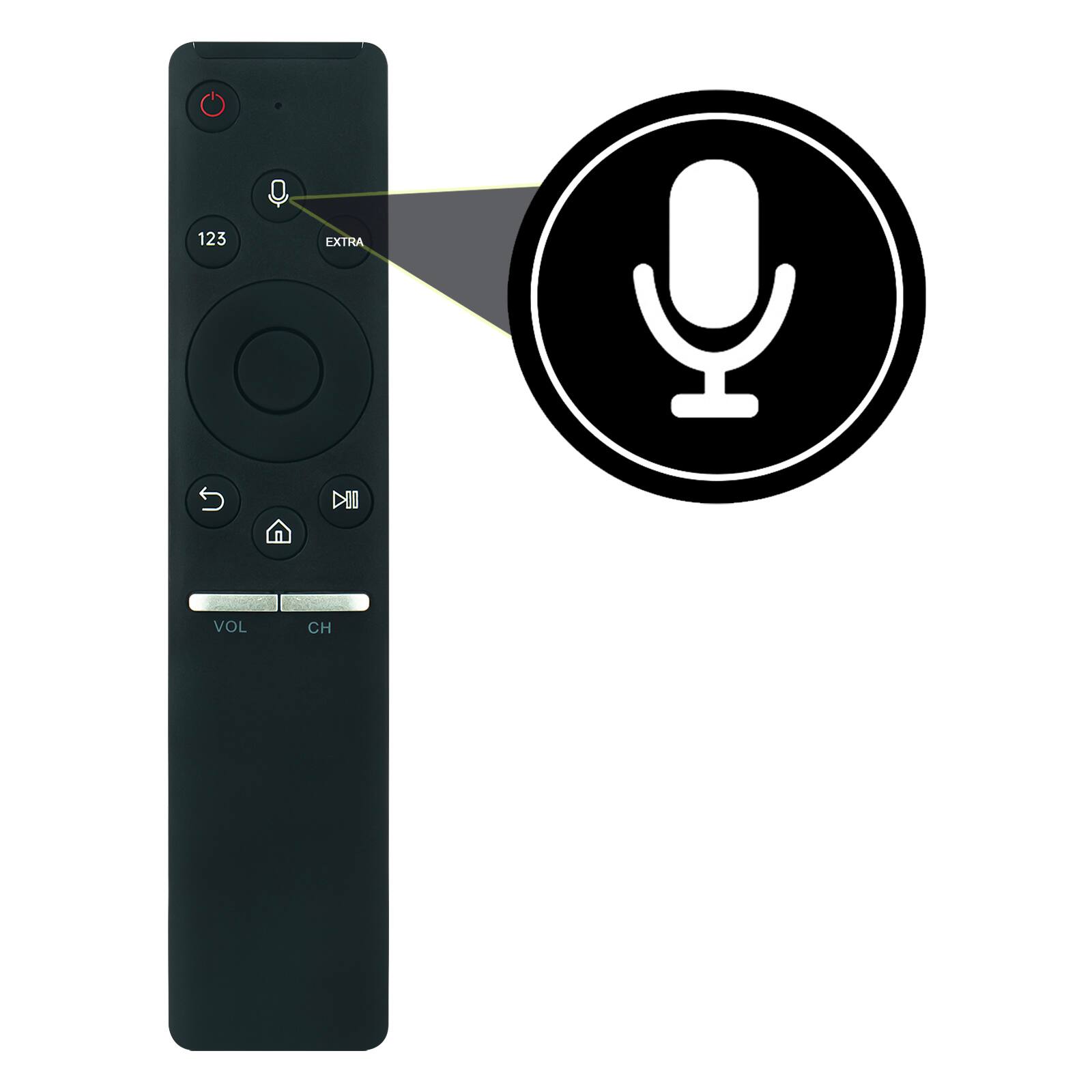 ZdalaMit - 2 in1 BN59-01241A BN59-01242A Replacement Voice Remote Control fit for Samsung TV UN49KS8000FXZA UN49KS8500F - Black