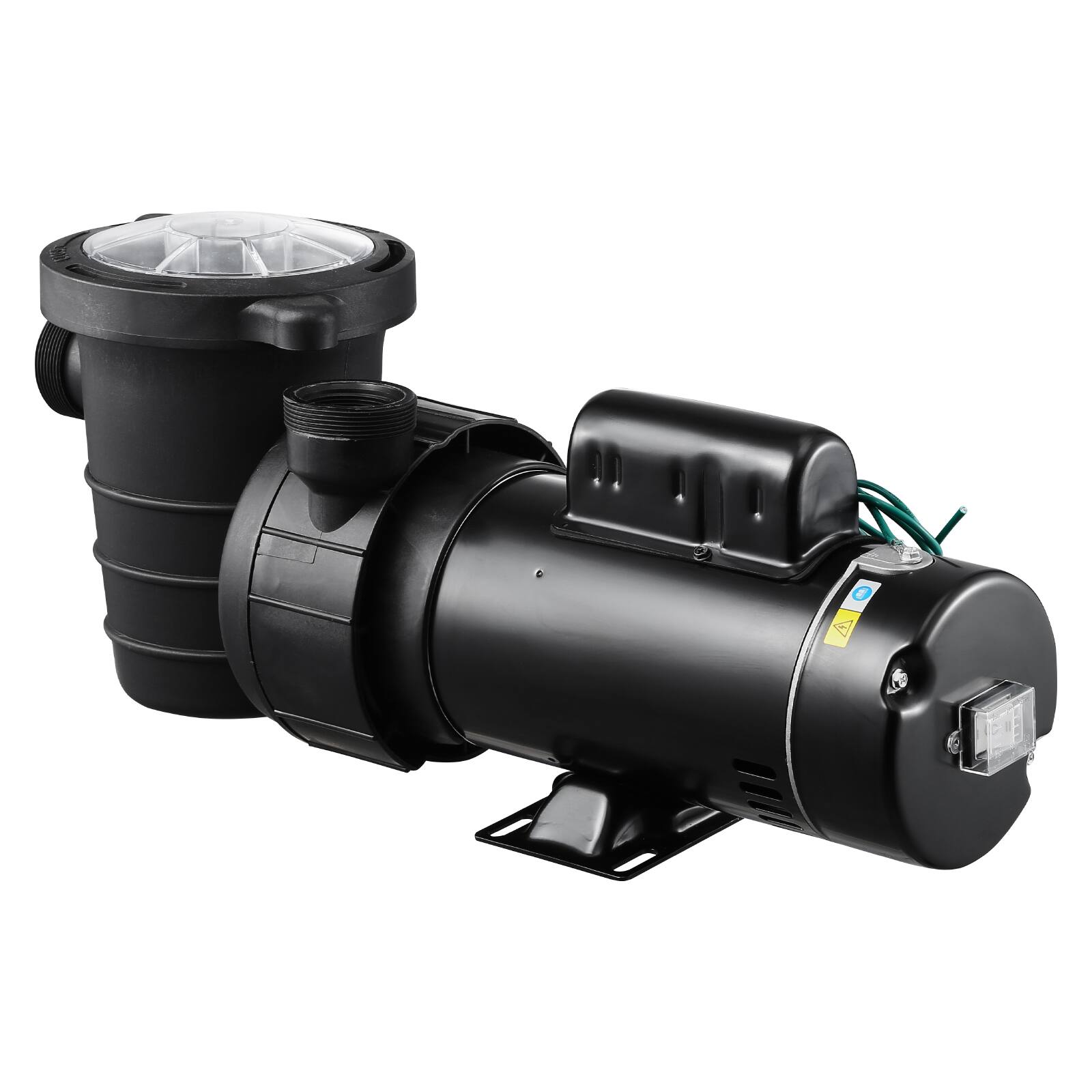 Alt View 5. VEVOR - Above Ground Pool Pump, 1.5HP/0.35HP, Dual Speed Swimming Pool Pump, High 110 GPM 54 ft Lift, Low 52 GPM 14 ft Lift - Black.