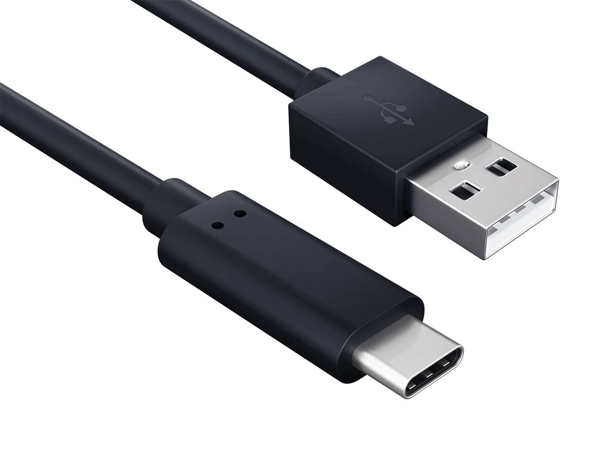 Front. Cable Leader - USB 2.0 USB-A to USB-C Charge and Sync Cable, 480Mbps 3A Fast Charging for Phone, Tablet, Laptop - Black.