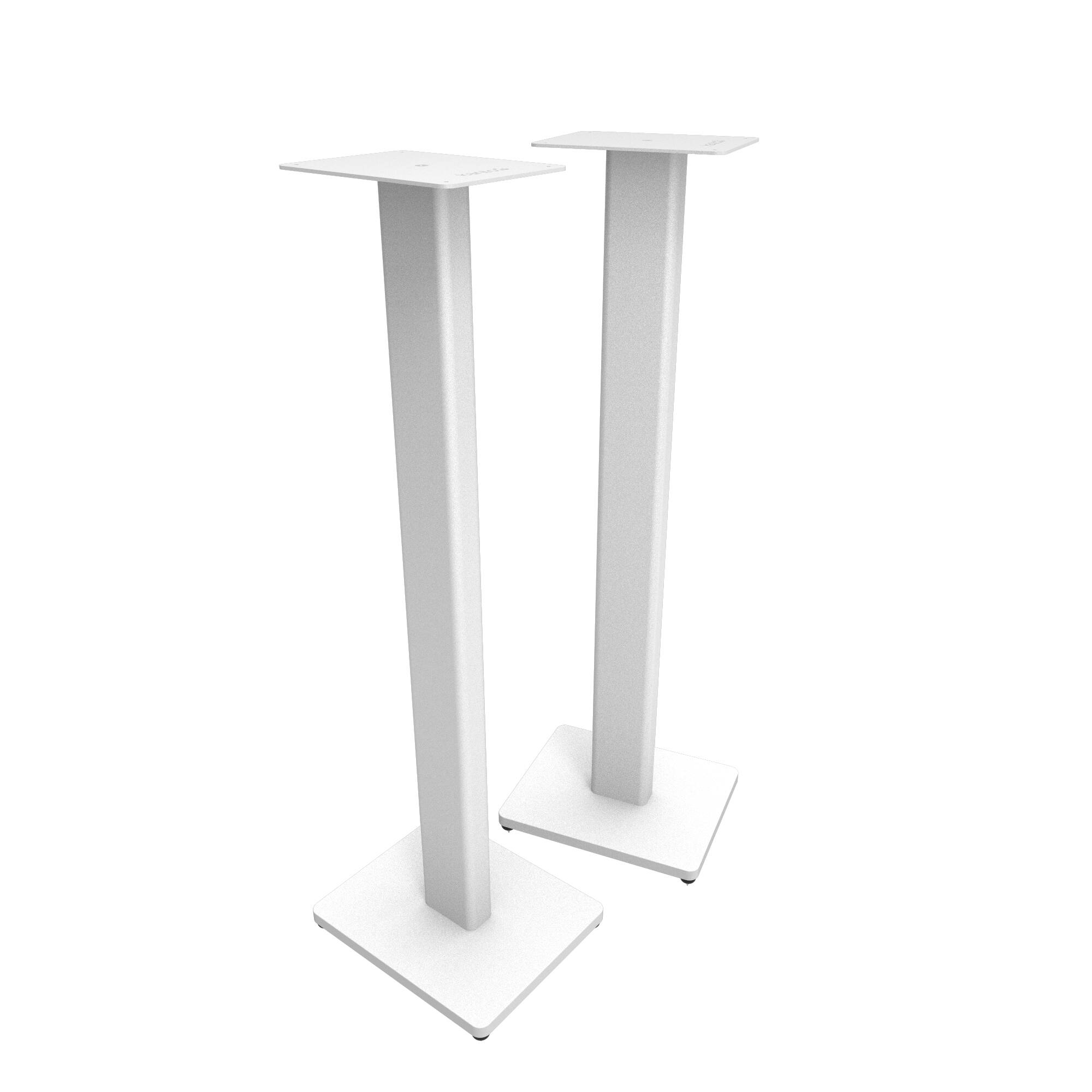 Angle. Kanto - 34" Universal Bookshelf Speaker Floor Stands, Pair - White.